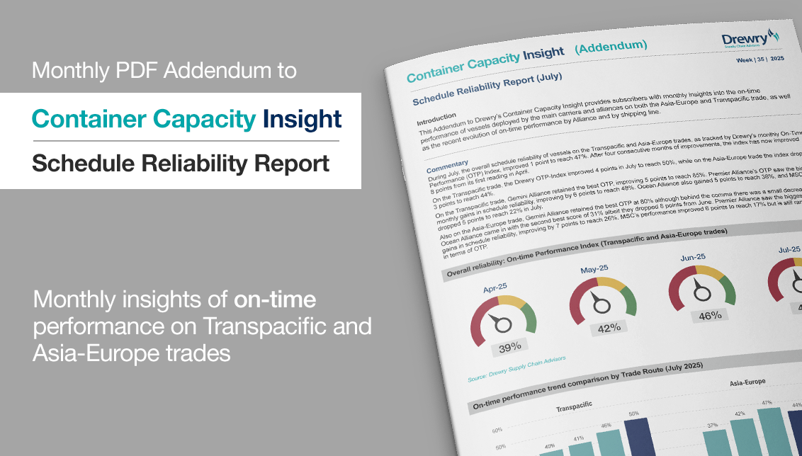 Drewry introduces advanced schedule reliability metrics